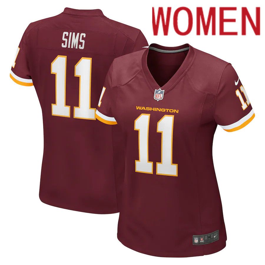 Women Washington Redskins #11 Cam Sims Nike Burgundy Game NFL Jersey